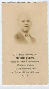 Généalogie Alfred-Adjutor Dorval
