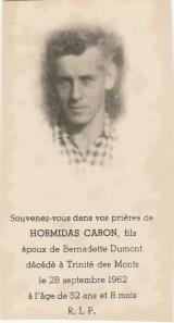 Généalogie Hormidas Caron